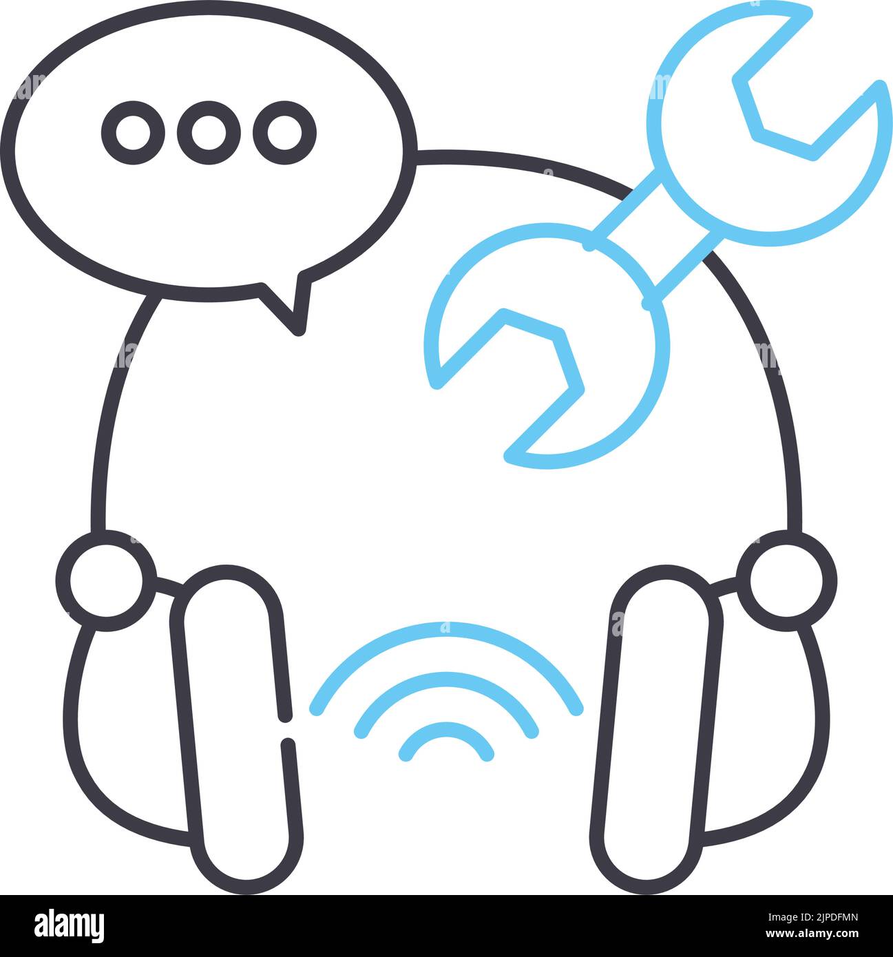 Fix pboblem Linie Symbol, Umrisssymbol, Vektor-Illustration, Konzept Zeichen Stock Vektor