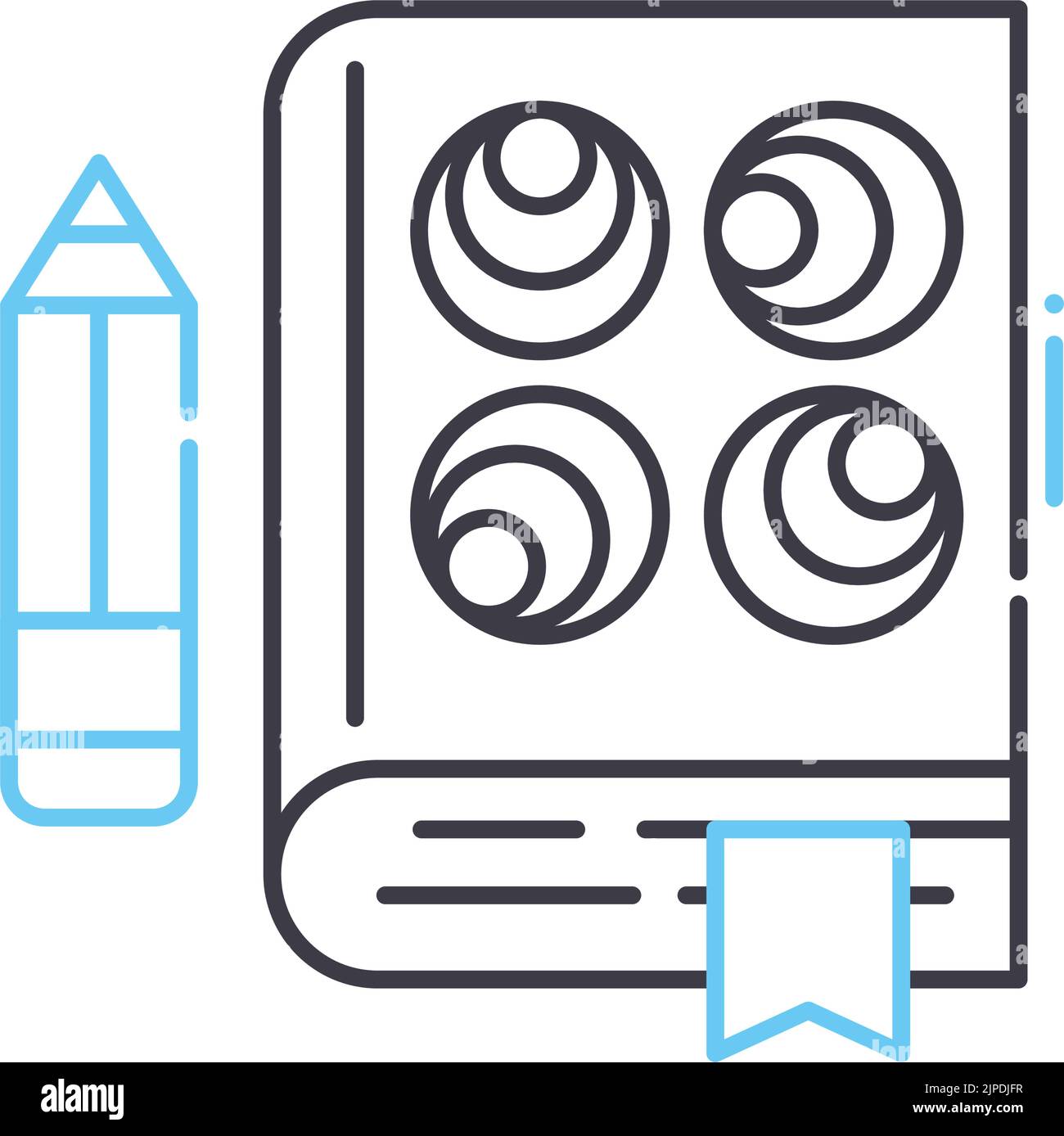 Symbol für die Berichtszeile, Umrisssymbol, Vektordarstellung, Konzeptschild Stock Vektor