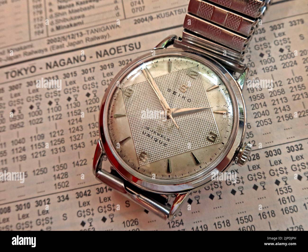 1956 einzigartiges Seiko-Modell, 15 Steine Stockfoto