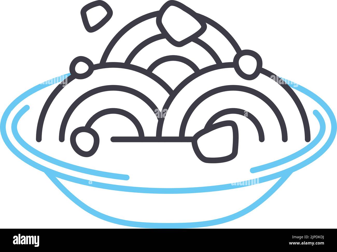 Pasta Carbonara Linie Symbol, Umriss Symbol, Vektor-Illustration, Konzept Zeichen Stock Vektor