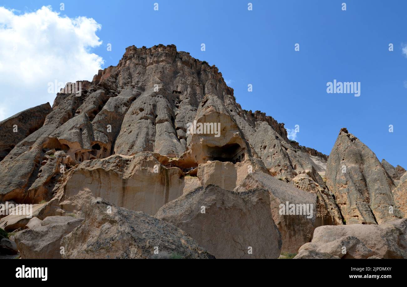 Bizarre Felsformationen im Selime Kloster, kappadokien türkei Stockfoto