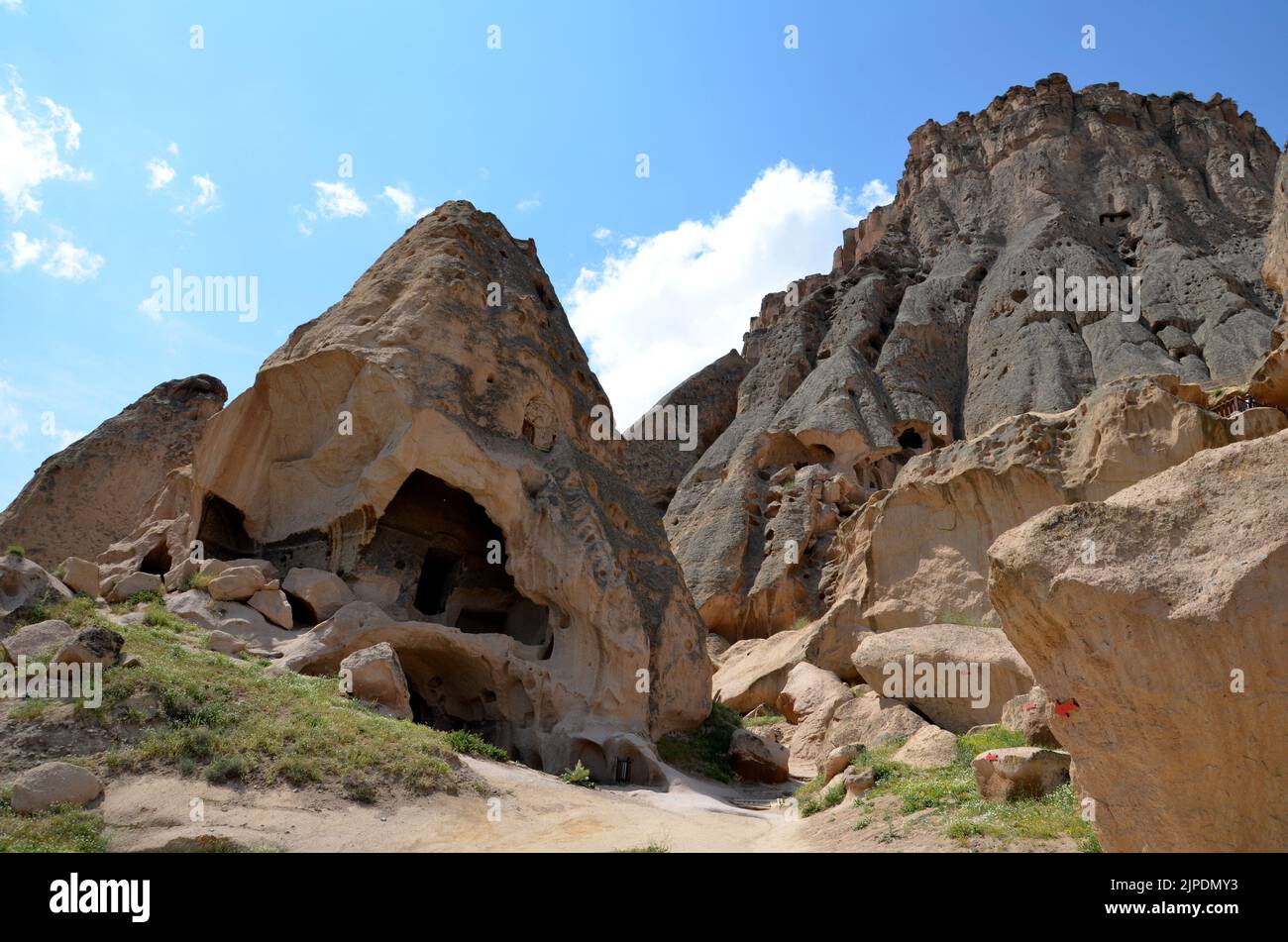 Bizarre Felsformationen im Selime Kloster, kappadokien türkei Stockfoto