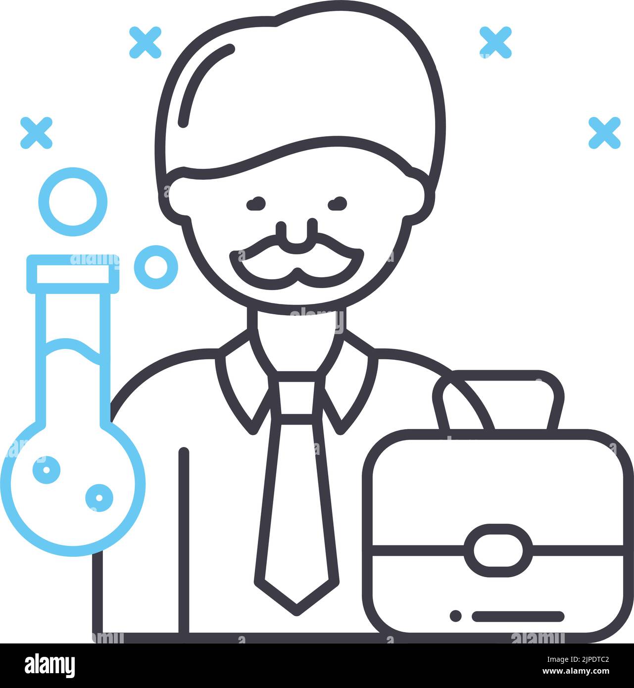 professor-Liniensymbol, Umrisssymbol, Vektordarstellung, Konzeptzeichen Stock Vektor