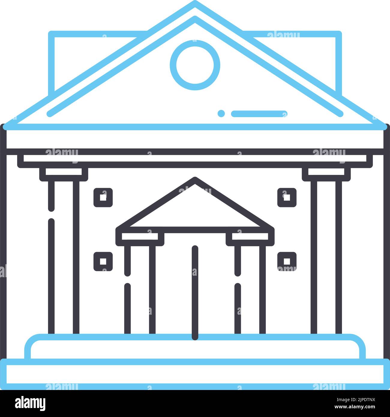 universitätsliniensymbol, Umrisssymbol, Vektordarstellung, Konzeptzeichen Stock Vektor