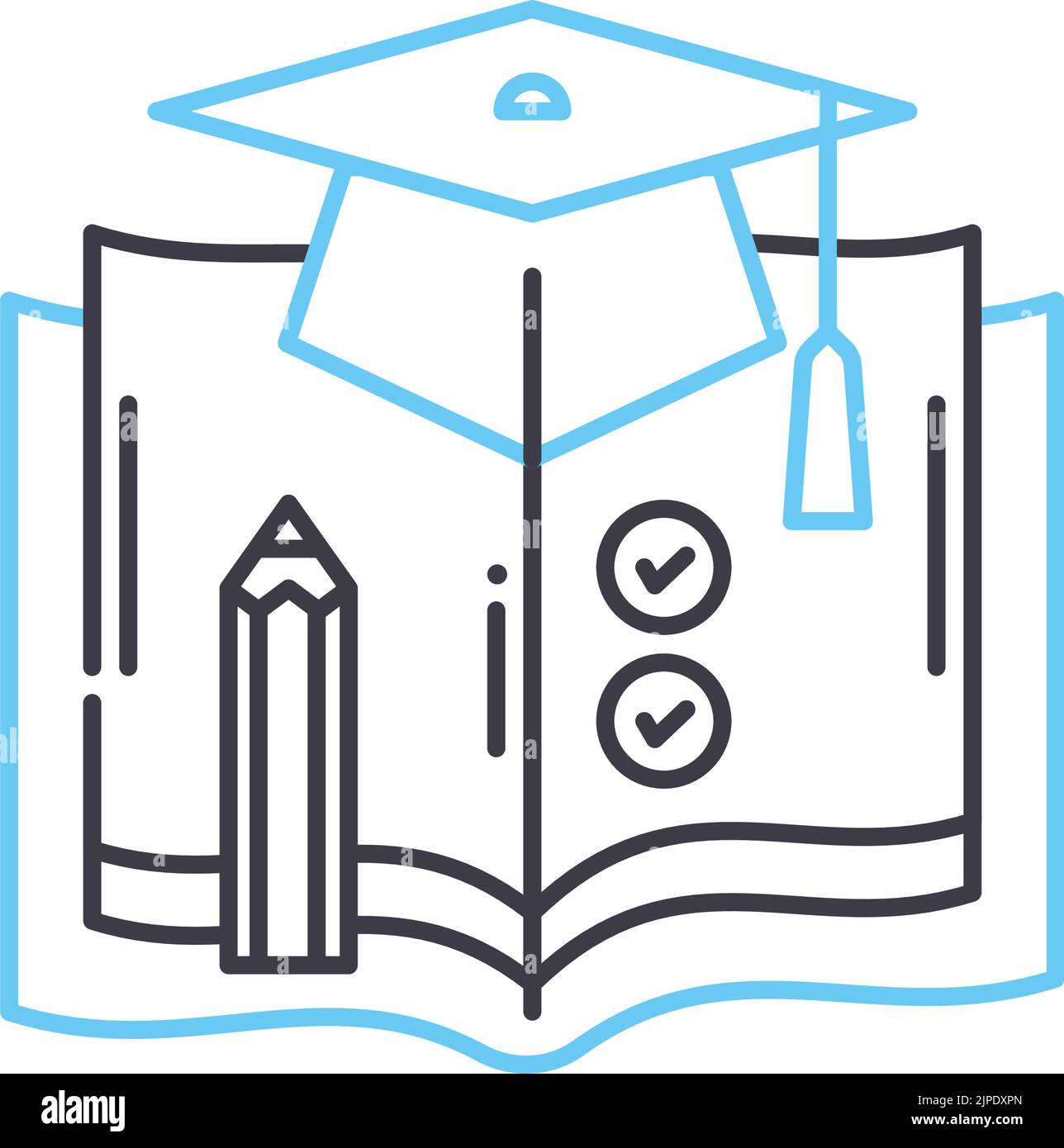 Symbol der Wissenslinie, Umrisssymbol, Vektordarstellung, Konzeptzeichen Stock Vektor