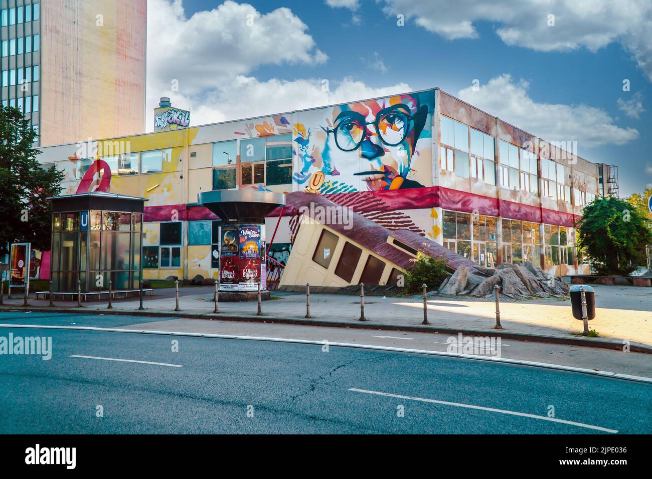 U-Bahn, frankfurt, U-Bahn-Station bockenheimer warte, U-Bahn-Züge, frankfurts Stockfoto