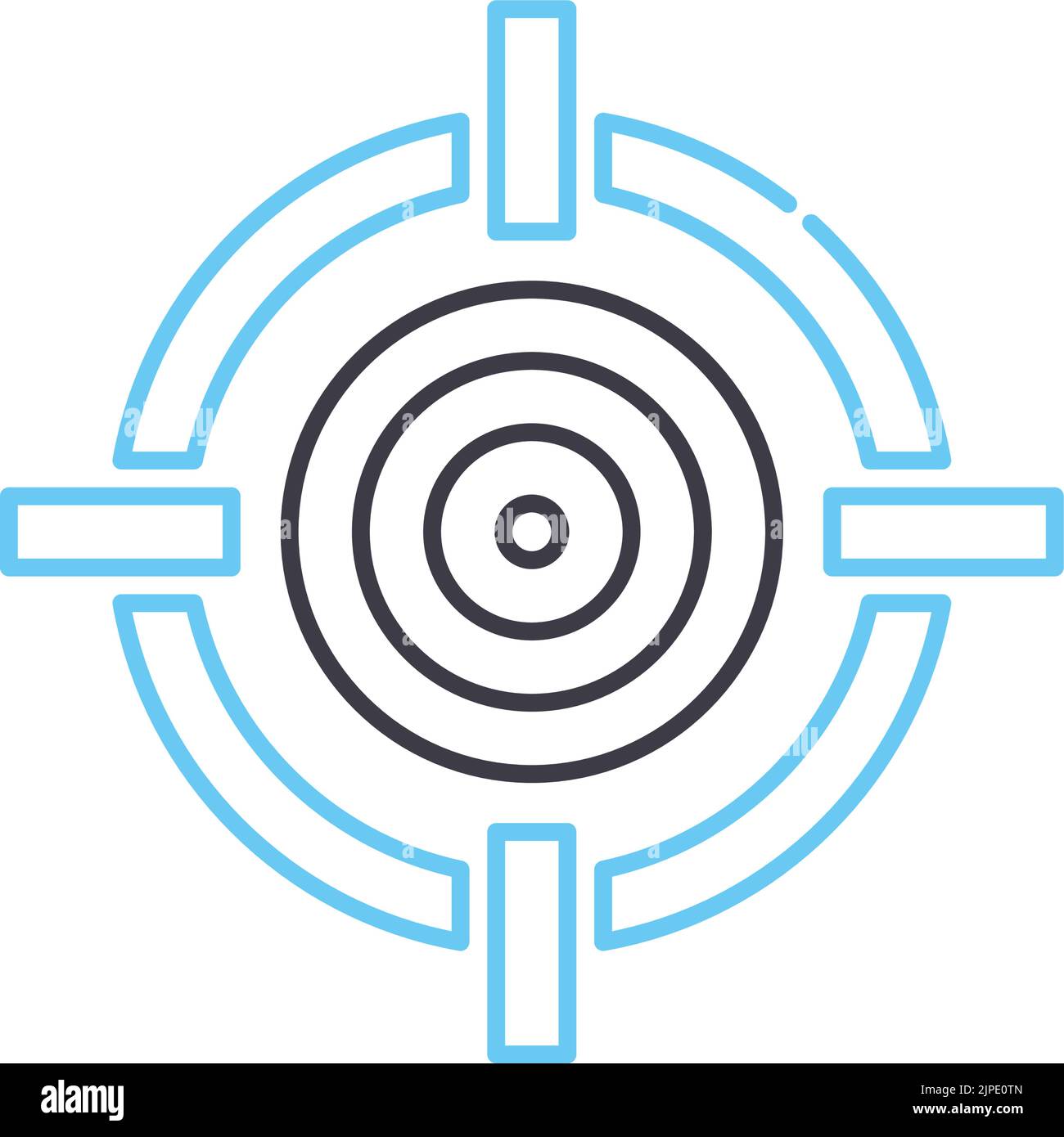 Symbol der Fokuslinie, Umrisssymbol, Vektordarstellung, Konzeptzeichen Stock Vektor
