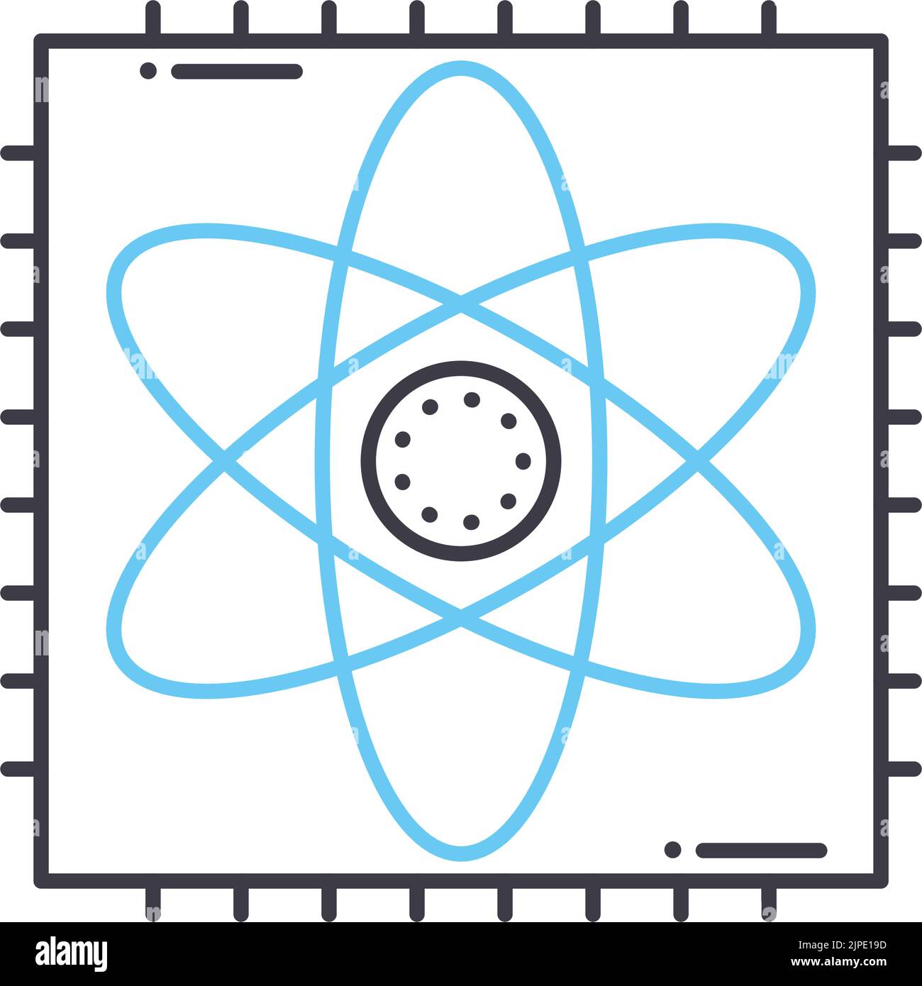Quantum Computing Liniensymbol, Umrisssymbol, Vektordarstellung, Konzeptzeichen Stock Vektor