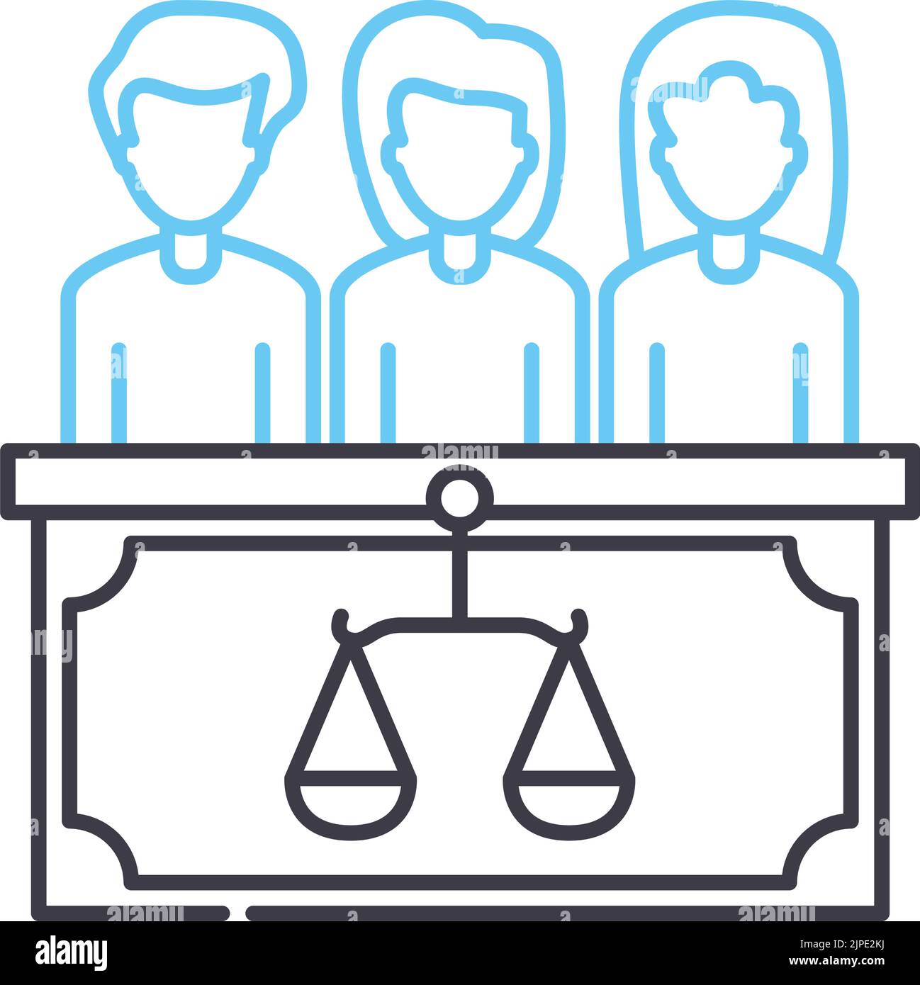 Jury Linie Symbol, Umriss Symbol, VektorIllustration, Konzept Zeichen