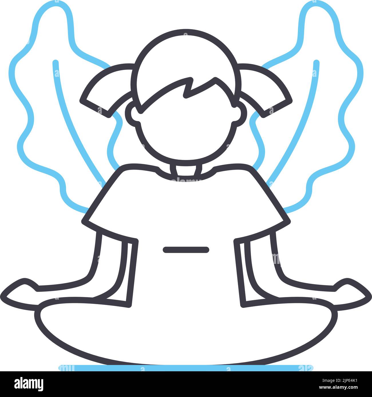 Meditation Training Linie Symbol, Umriss Symbol, Vektor-Illustration, Konzept Zeichen Stock Vektor
