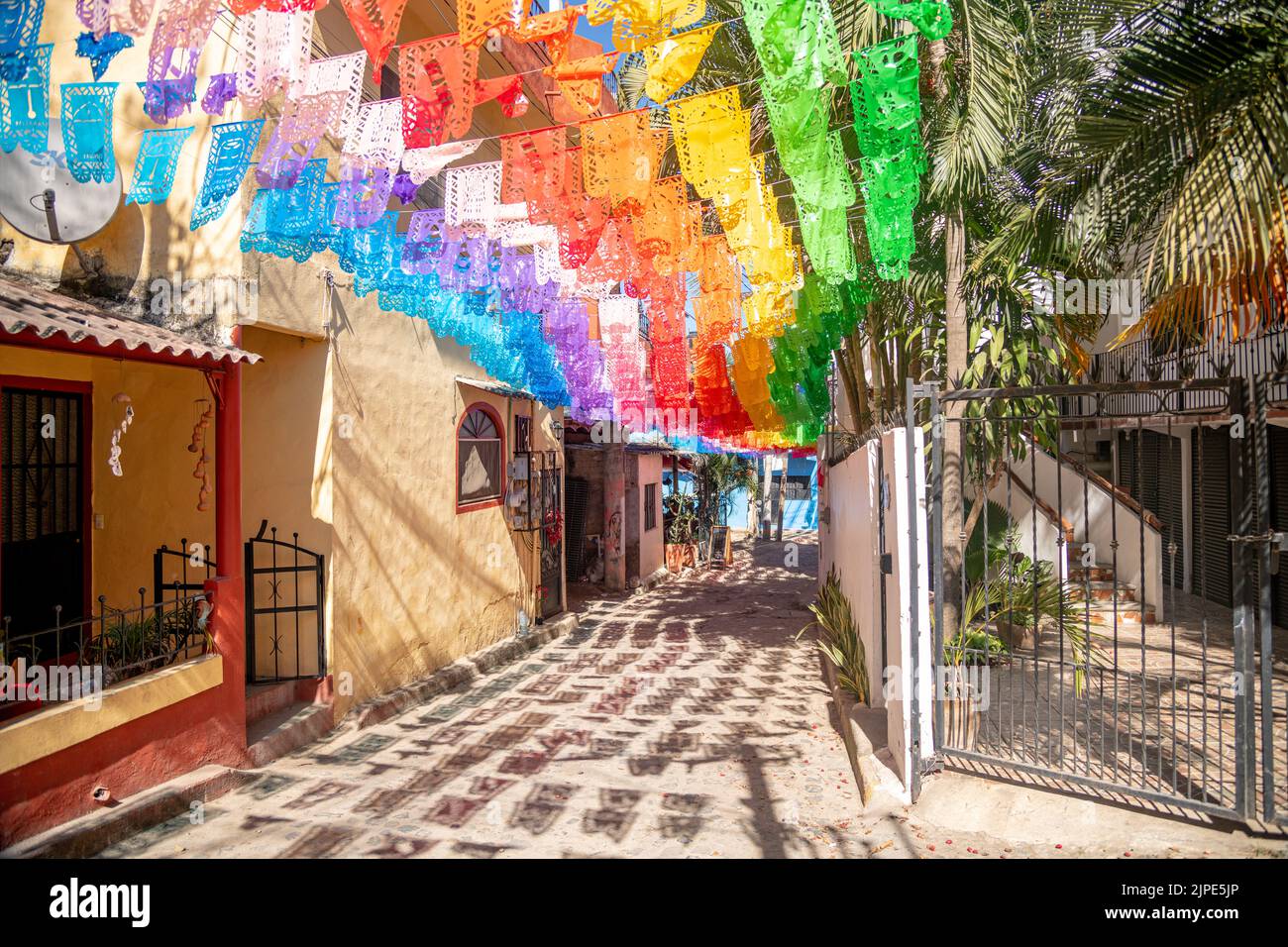 Bunte Dekorationen in Sayulita, Mexiko Stockfoto