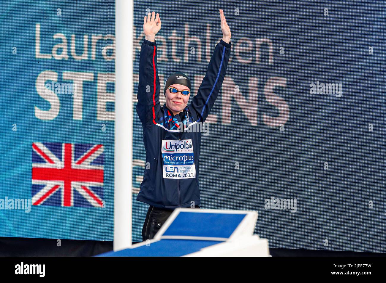 ROM, ITALIEN - 17. AUGUST: Laura Kathleen Stephens aus England während des Schmetterlings der Frauen 200m beim European Aquatics Roma 2022 im Stadio del Nuoto am 17. August 2022 in Rom, Italien (Foto von Nikola Krstic/BSR Agency) NOCNSF Stockfoto