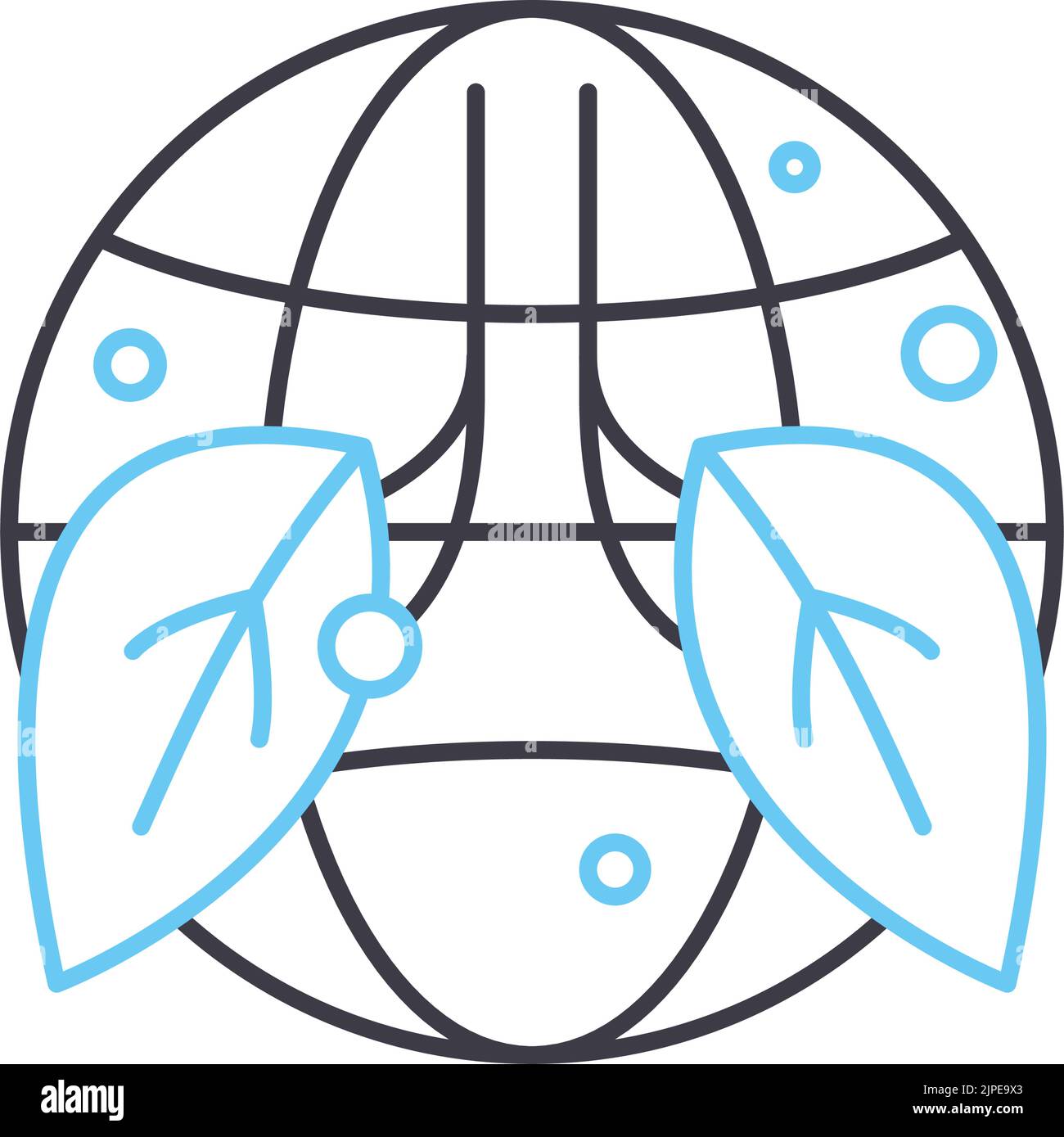 Lungen der Weltlinie Symbol, Umriss Symbol, Vektor Illustration, Konzept Zeichen Stock Vektor