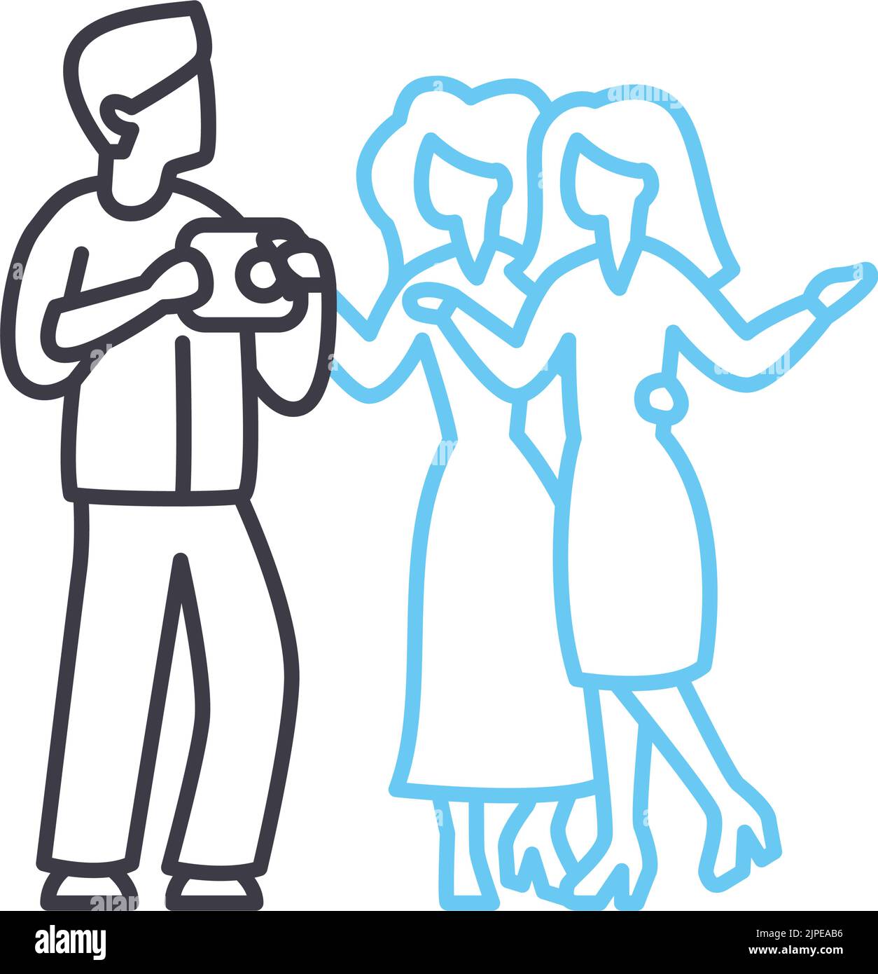 Gäste-Liniensymbol, Umrisssymbol, Vektordarstellung, Konzeptzeichen Stock Vektor