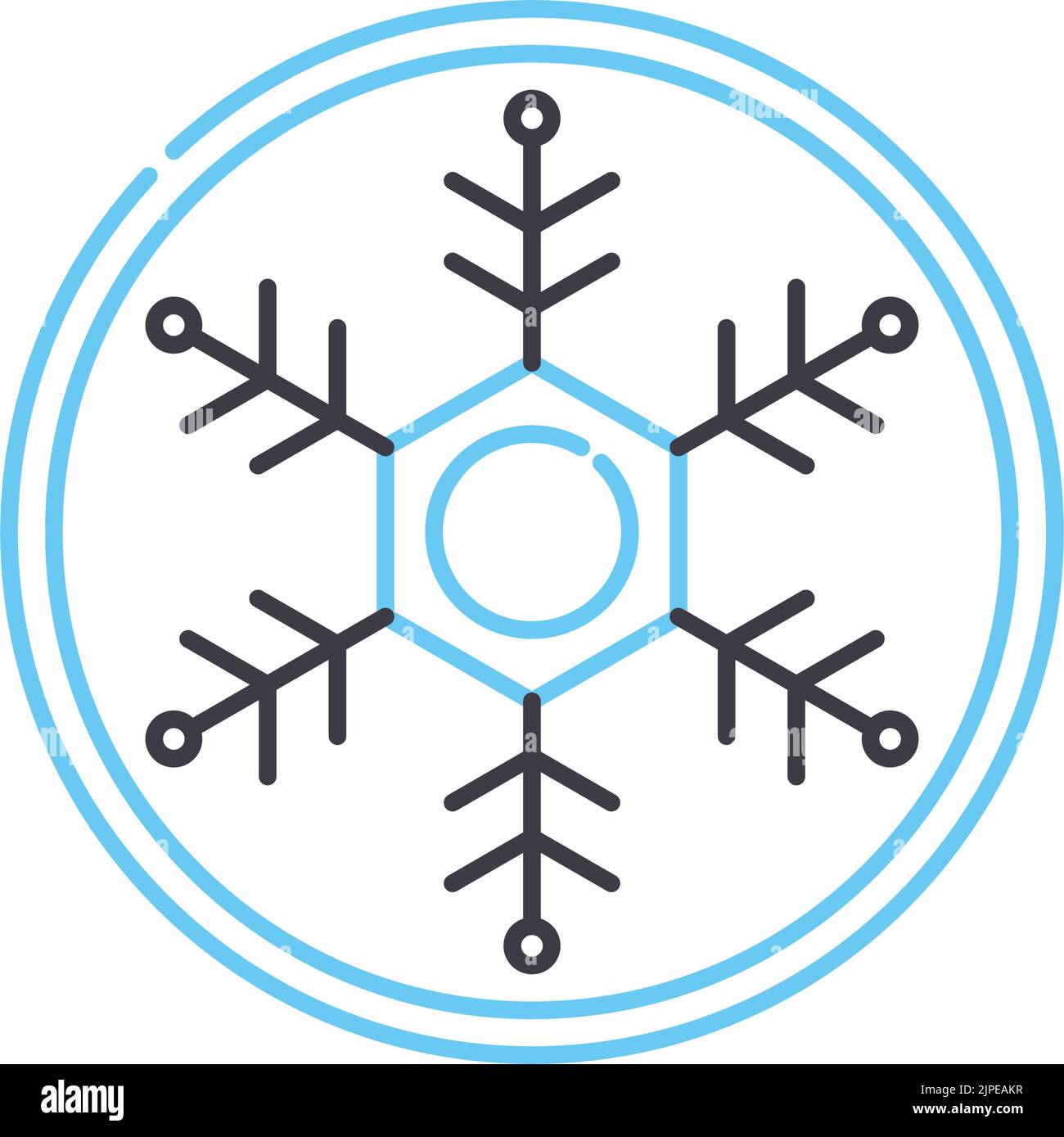 Symbol für eingefrorene Linie, Umrisssymbol, Vektordarstellung, Konzeptzeichen Stock Vektor