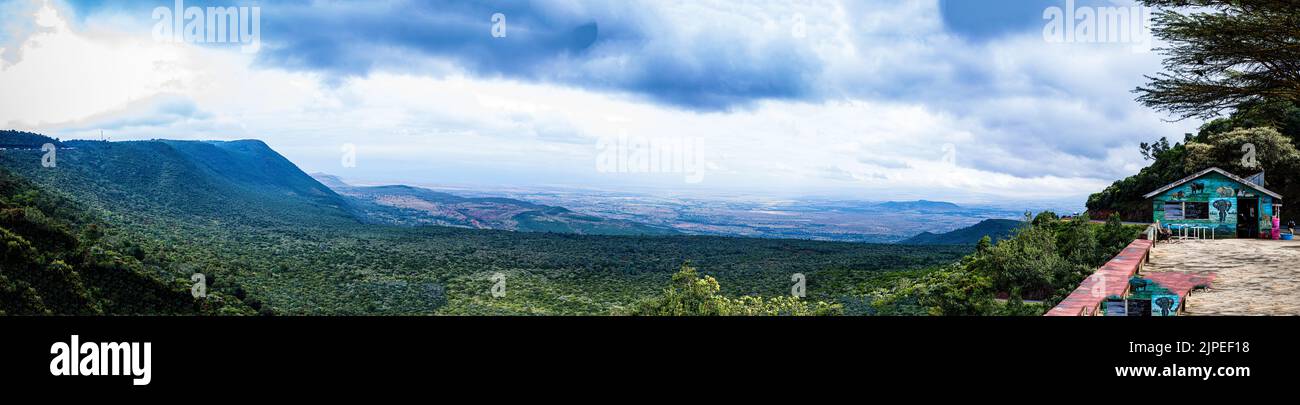 Maai Mahiu Steilwände Aussichtspunkt Great Rift Valley Kenia Landschaften Reise Dokumentarfilm Hot Water Town Nakuru City County Stockfoto