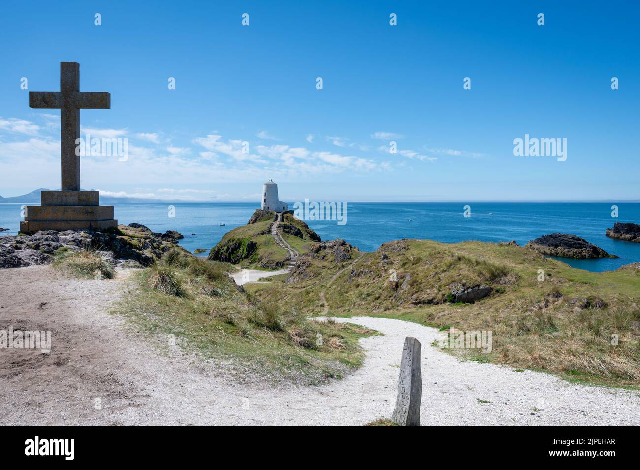 St Dwynwen’s Cross auf der Insel Anglesey in Wales. Stockfoto