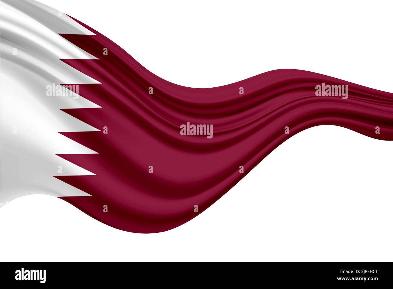 Katar Flagge realistische winken für Design am Unabhängigkeitstag oder anderen staatlichen Feiertag.Katar Nationalfeiertag, Katar Unabhängigkeitstag , 18. dezember . Stockfoto