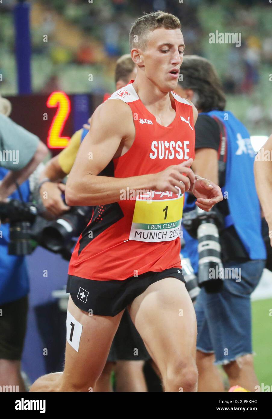 Simon Ehammer von der Schweiz Silbermedaille bei der Leichtathletik