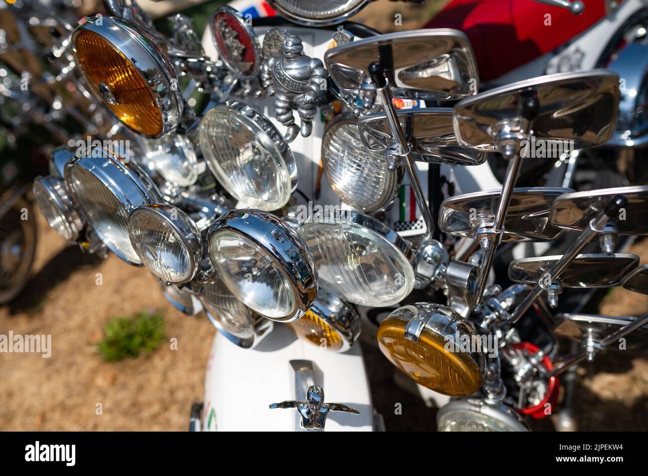 Lambretta Moped auf Event Gathering uk Stockfoto