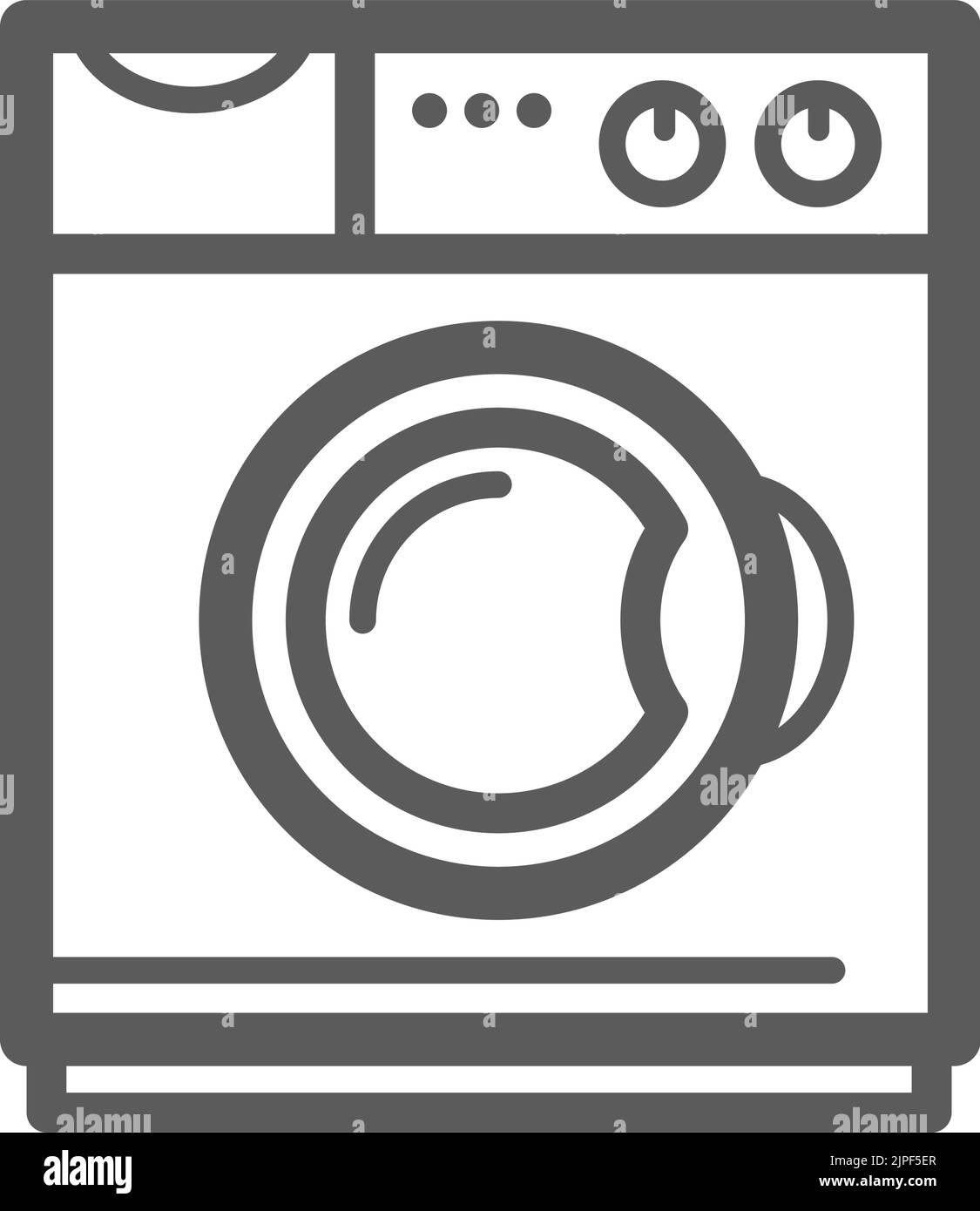 Symbol für dünne Linien des Vektorgrafikers der Waschmaschine. Haushaltsgeräte und Haushaltselektronik Stock Vektor