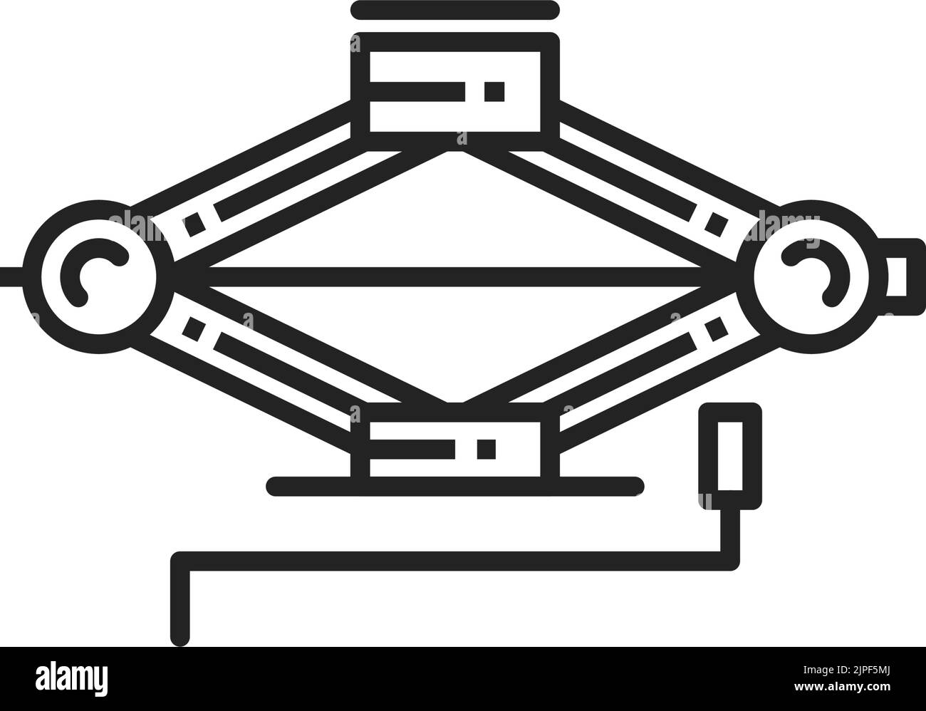 Symbol für die Vektorlinie der Wagenheber. Autoservice Atuomotive Teile, Pressschraube Zeichen Stock Vektor