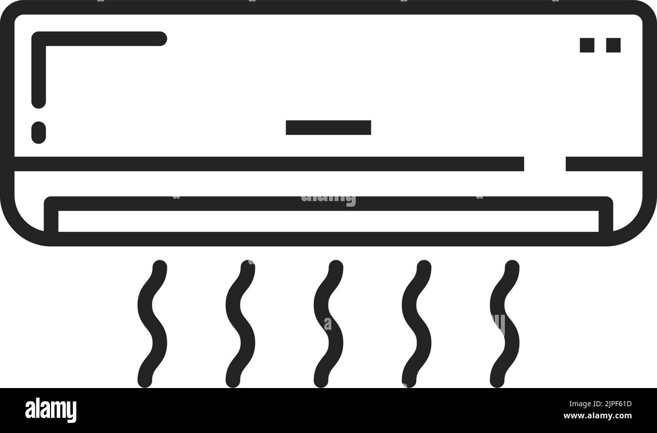 Symbol für dünne Linien der Klimaanlage. Haushaltsgeräte mit Klimaanlage Stock Vektor
