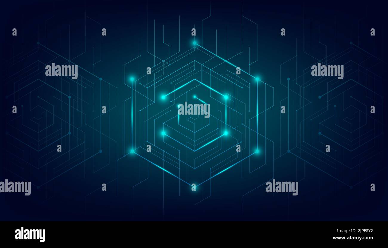 Abstrakte Linien und Punkte verbinden Hintergrund. Technik Anschluss von digitalen Daten und große Daten Konzept. Stock Vektor