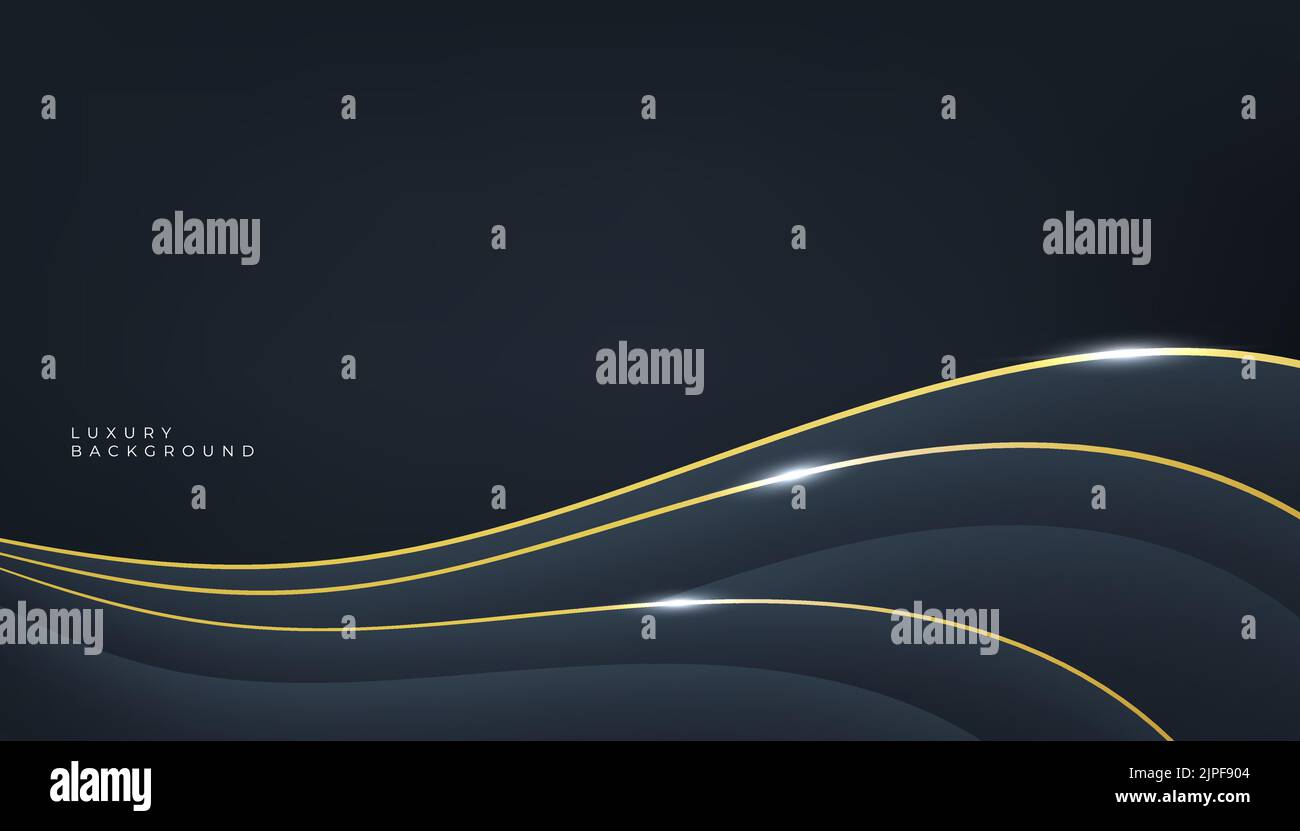 Luxuriöse goldene Formen auf dunklem Hintergrund. Stock Vektor
