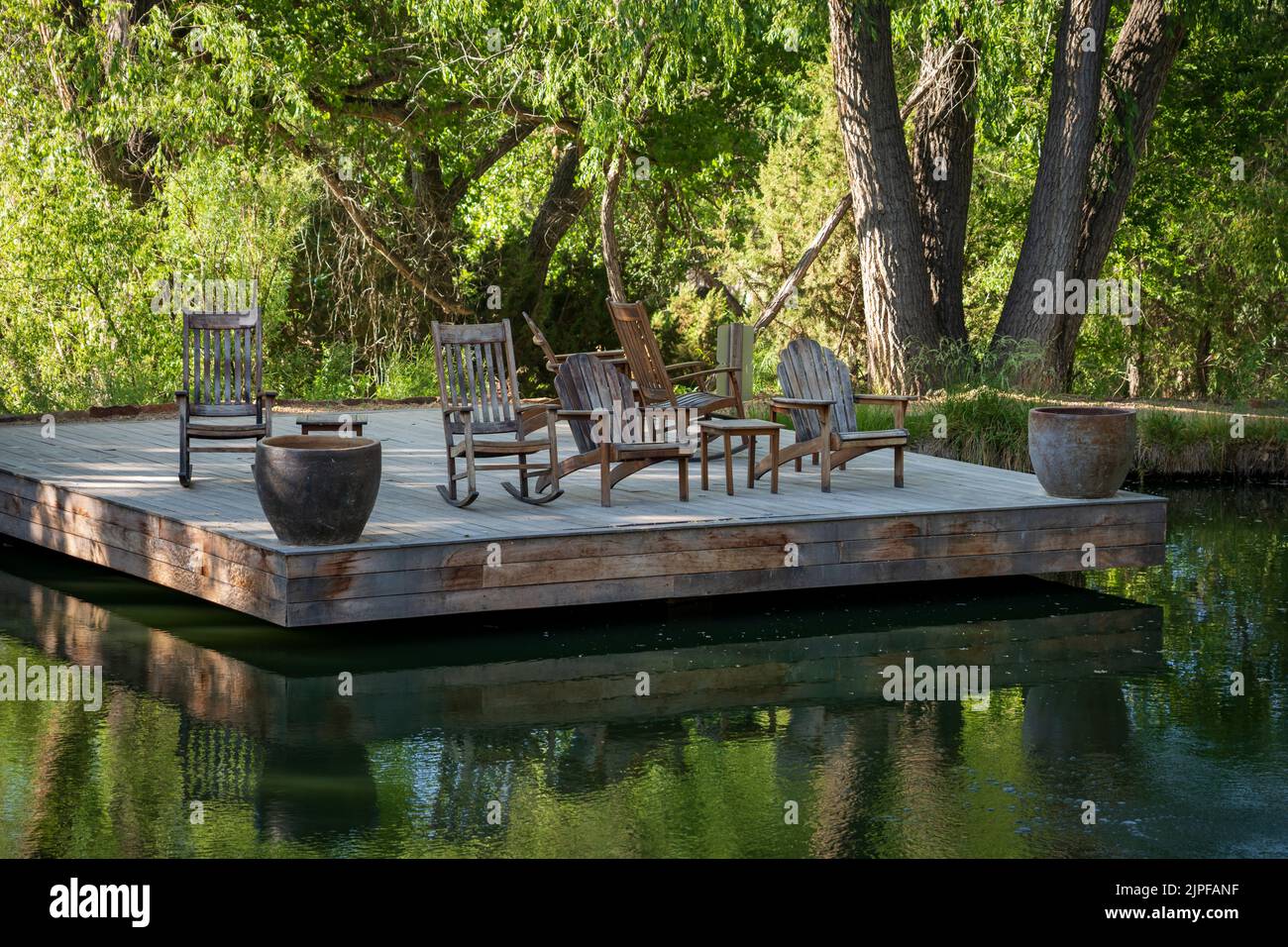 Das Ojo Santa Fe Spa Resort ist bekannt für sein Thermalwasser und seine Pools Stockfoto