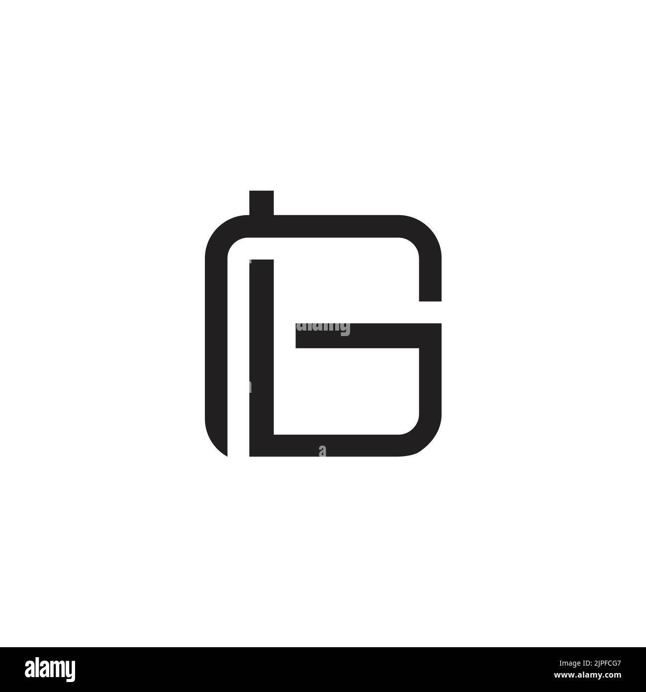 Vektor mit geometrischem Logo mit quadratischem rg-Zeichen Stock Vektor