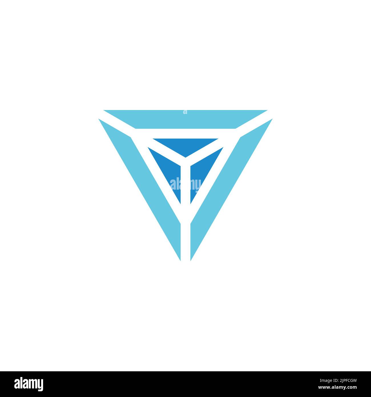 Dreieck blau Diamant Kern Symbol Logo Vektor Stock Vektor