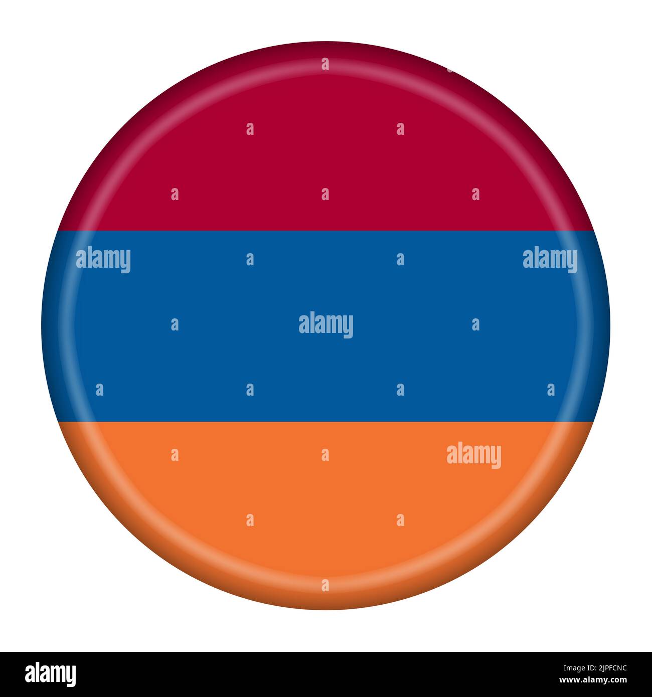 Armenia Flag Button 3D Abbildung mit Beschneidungspfad Stockfoto