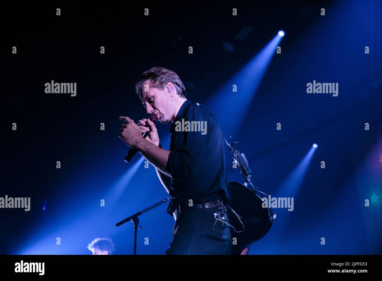 Toronto, Kanada. 17. August 2022. Der Sänger Alex Kapranos von der schottischen Rockband Franz Ferdinand tritt im History Nightclub in Toronto, KANADA, auf. Quelle: Bobby Singh/Alamy Live News Stockfoto