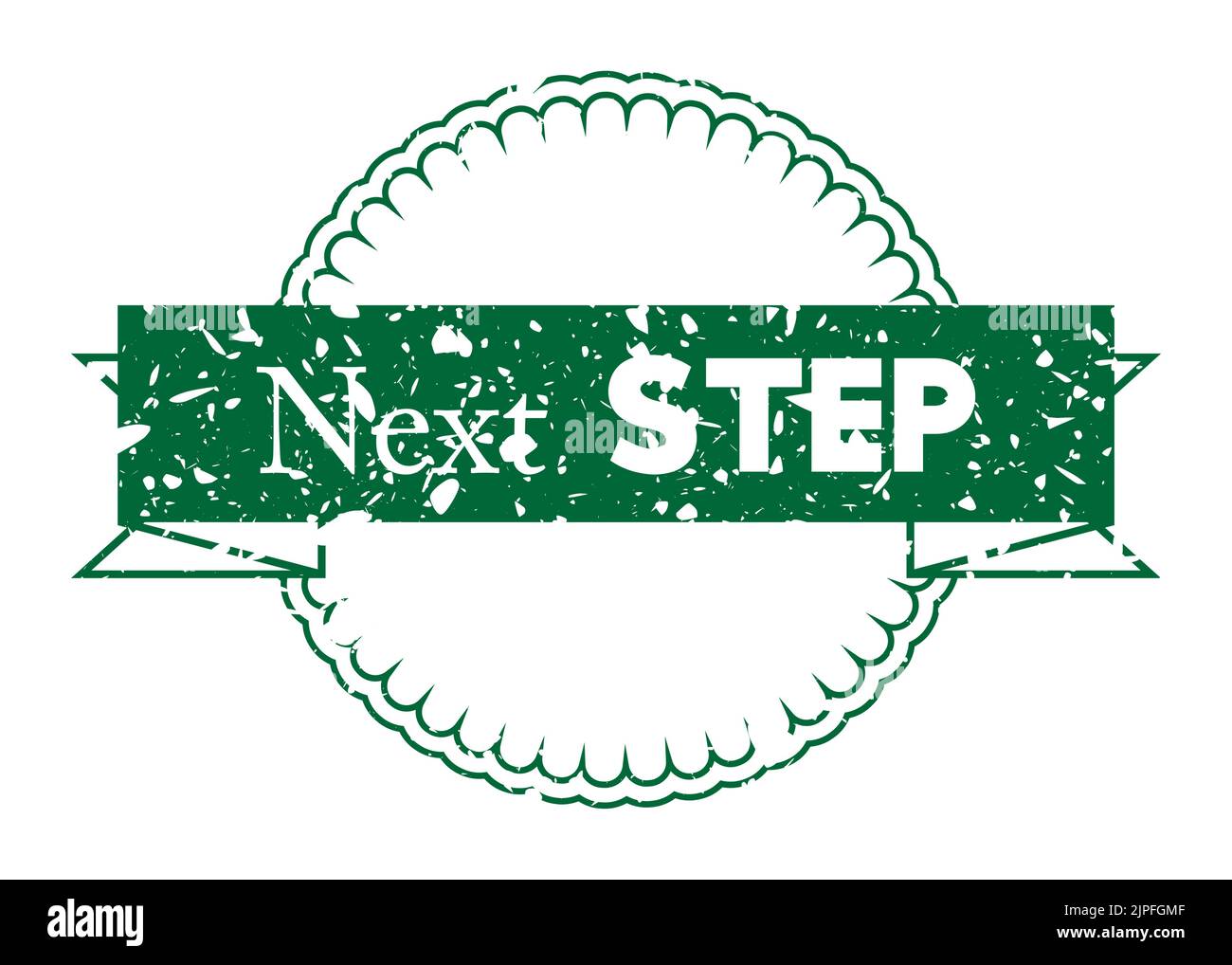 Einfacher Vintage-Stempel mit Next Step-Text. Stock Vektor