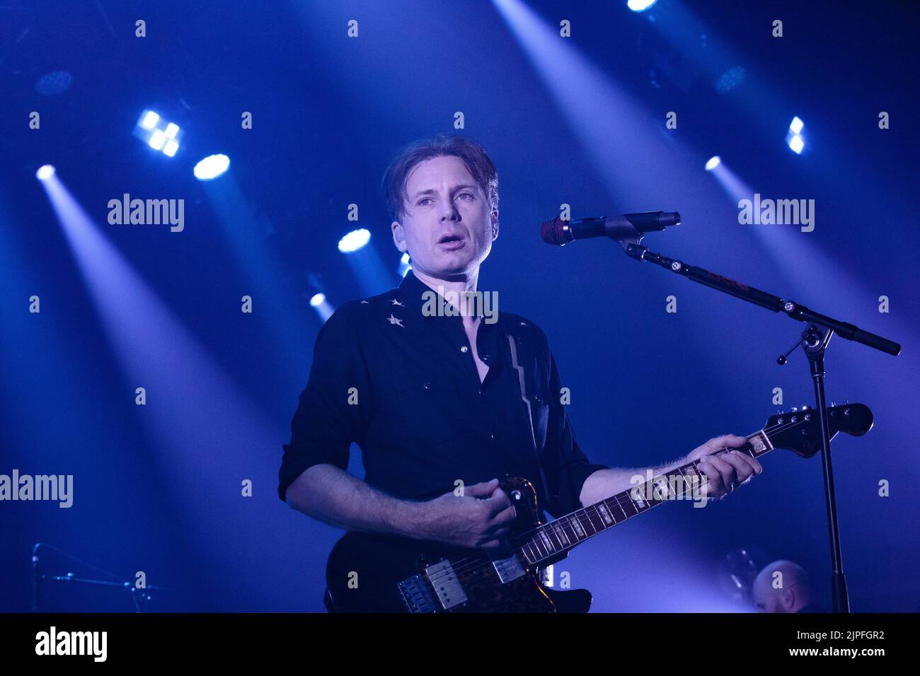 Toronto, Kanada. 17. August 2022. Der Sänger Alex Kapranos von der schottischen Rockband Franz Ferdinand tritt im History Nightclub in Toronto, KANADA, auf. Quelle: Bobby Singh/Alamy Live News Stockfoto
