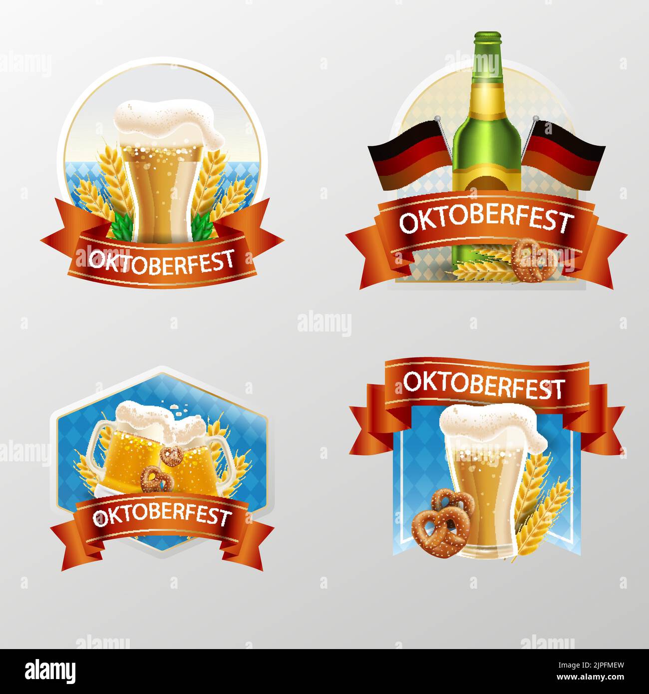 Realistische Logo-Vorlage für oktoberfest Vector Illustration Stock Vektor