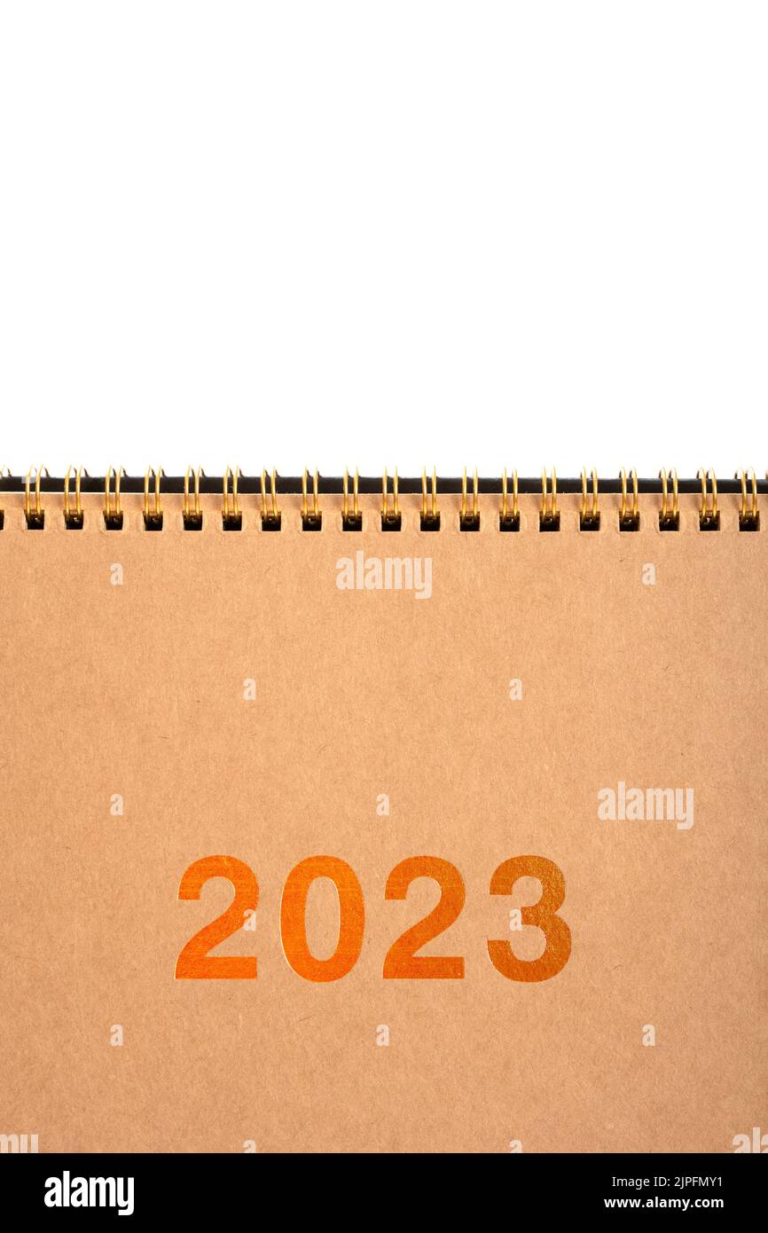 2023 Kalander mit Kopierraum bei vertikaler Komposition Stockfoto
