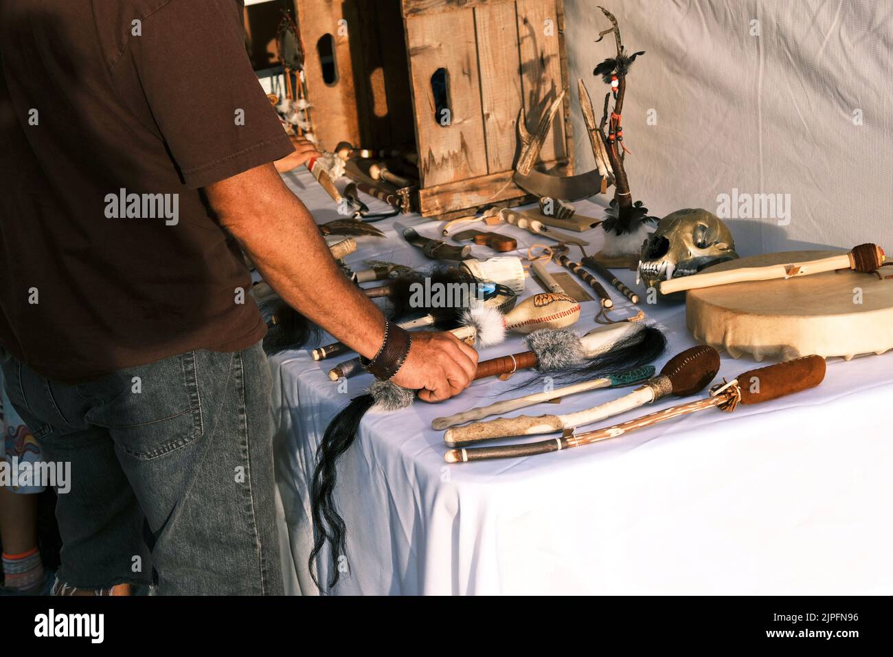 Alles, was Sie während eines Native Festivals sehen, ist authentisch. Stockfoto