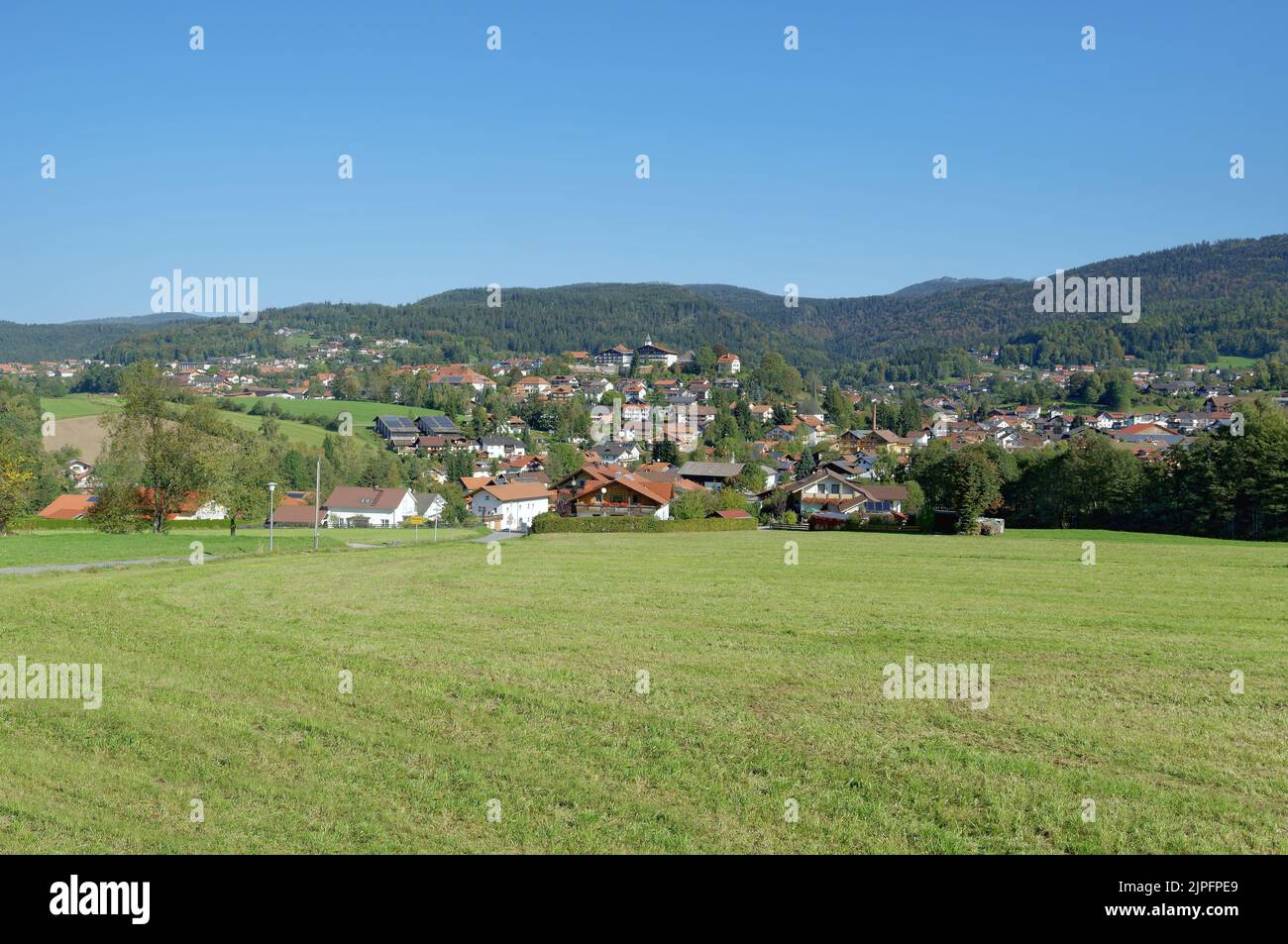 Dorf Bodenmais im bayerischen Wald, Deutschland Stockfoto