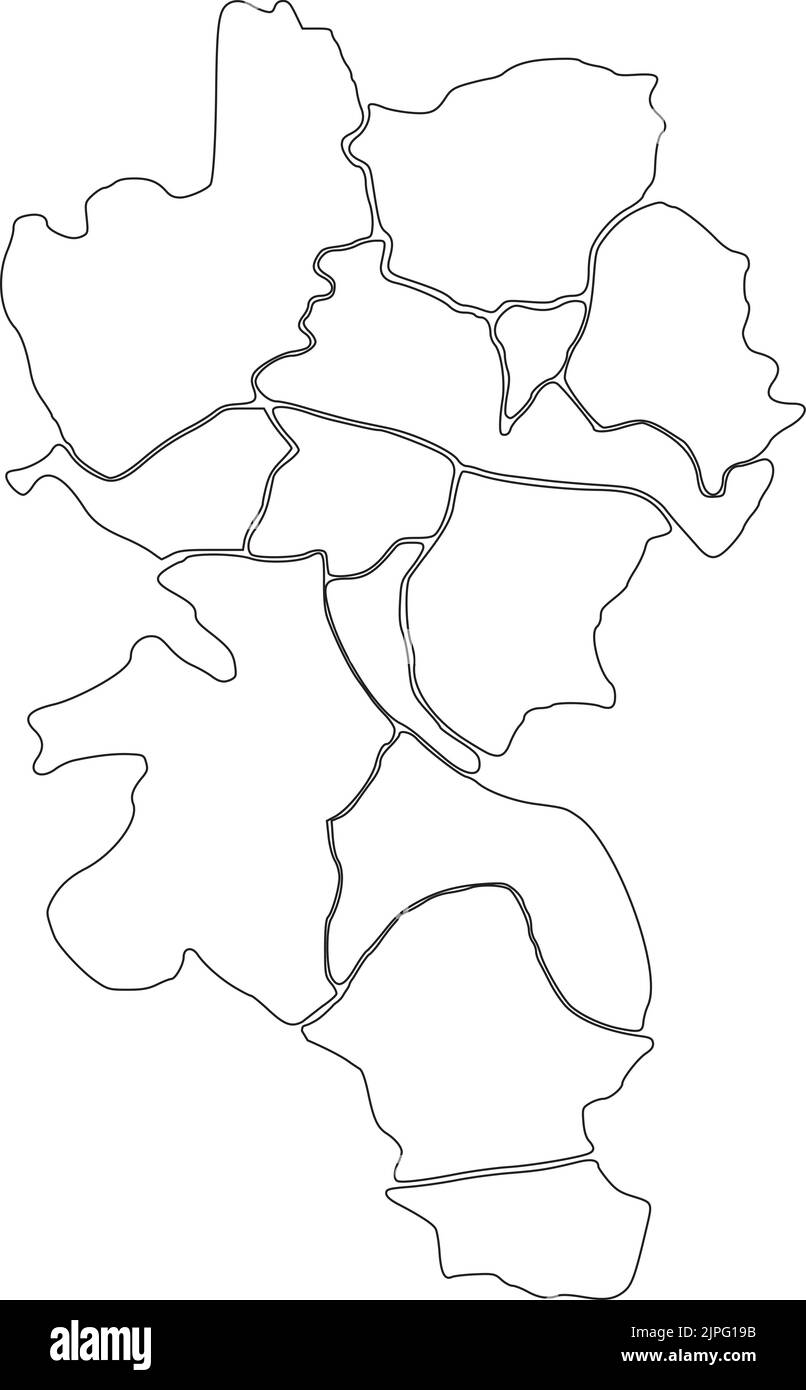 Weiße Bezirkskarte von WÜRZBURG, DEUTSCHLAND Stock Vektor