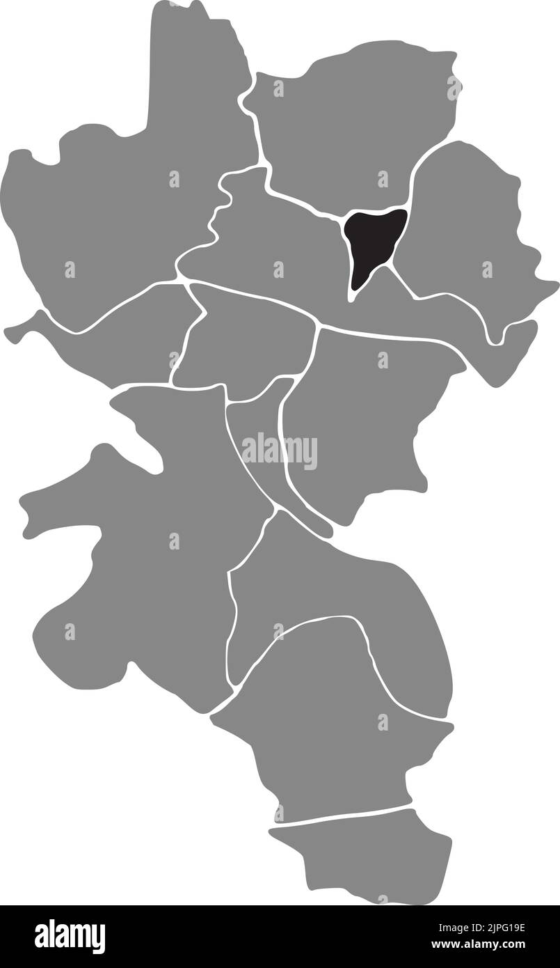 Lageplan des STADTTEILS LINDLEINSMÜHLE, WÜRZBURG Stock Vektor