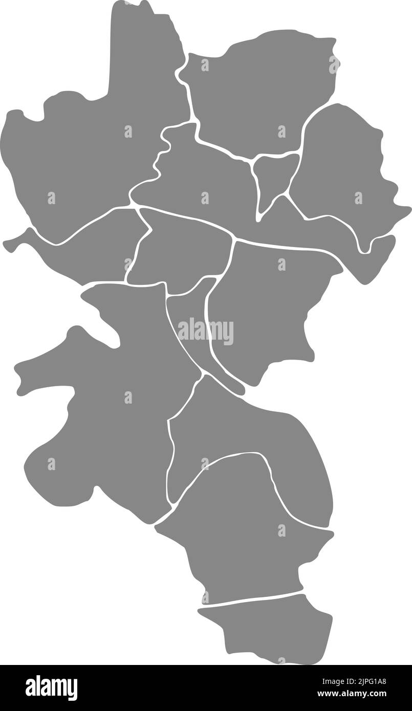 Graue Bezirkskarte von WÜRZBURG, DEUTSCHLAND Stock Vektor
