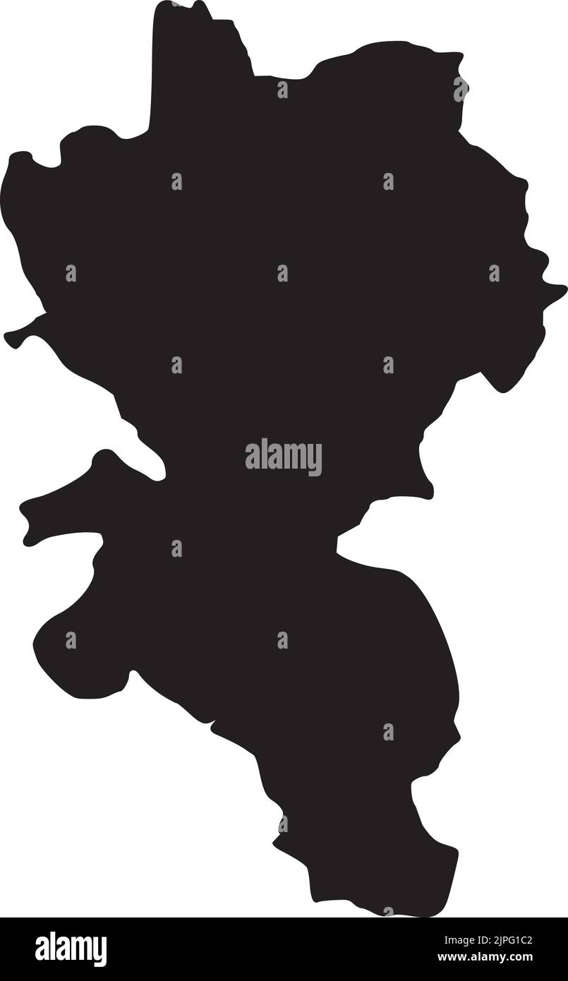 Schwarze Landkarte von WÜRZBURG, DEUTSCHLAND Stock Vektor