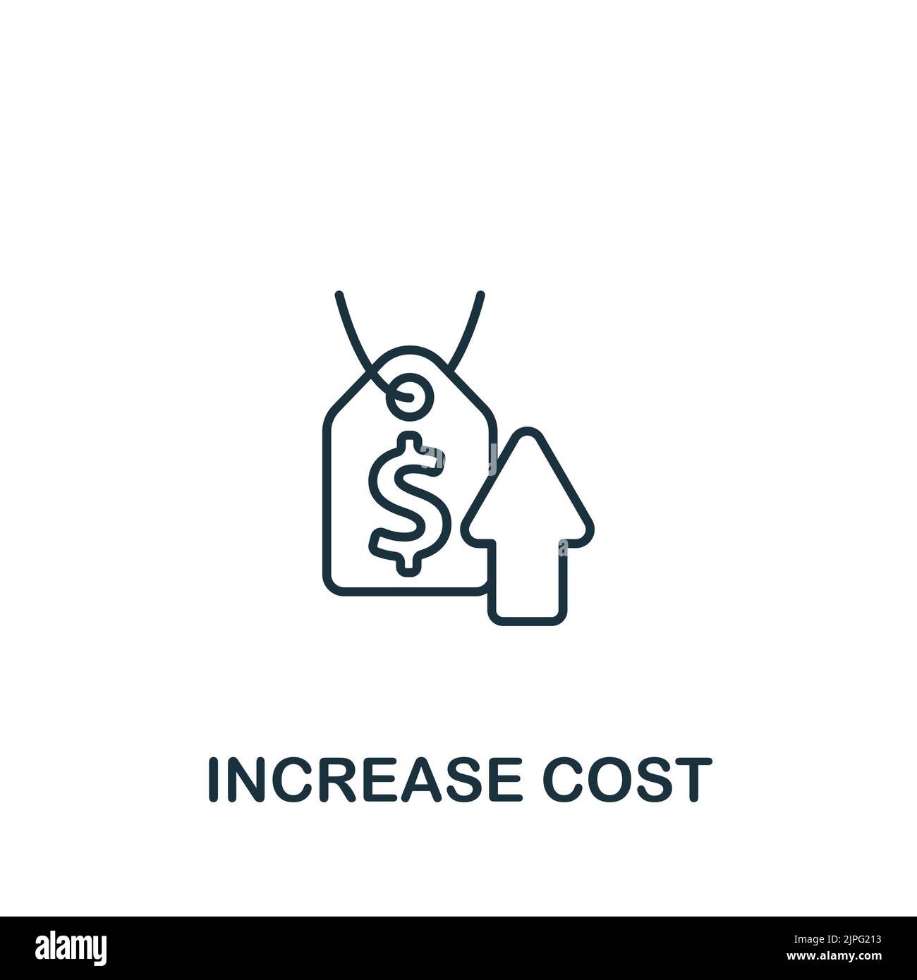 Symbol „Kosten erhöhen“. Einfaches Liniensymbol für Vorlagen, Webdesign und Infografiken Stock Vektor