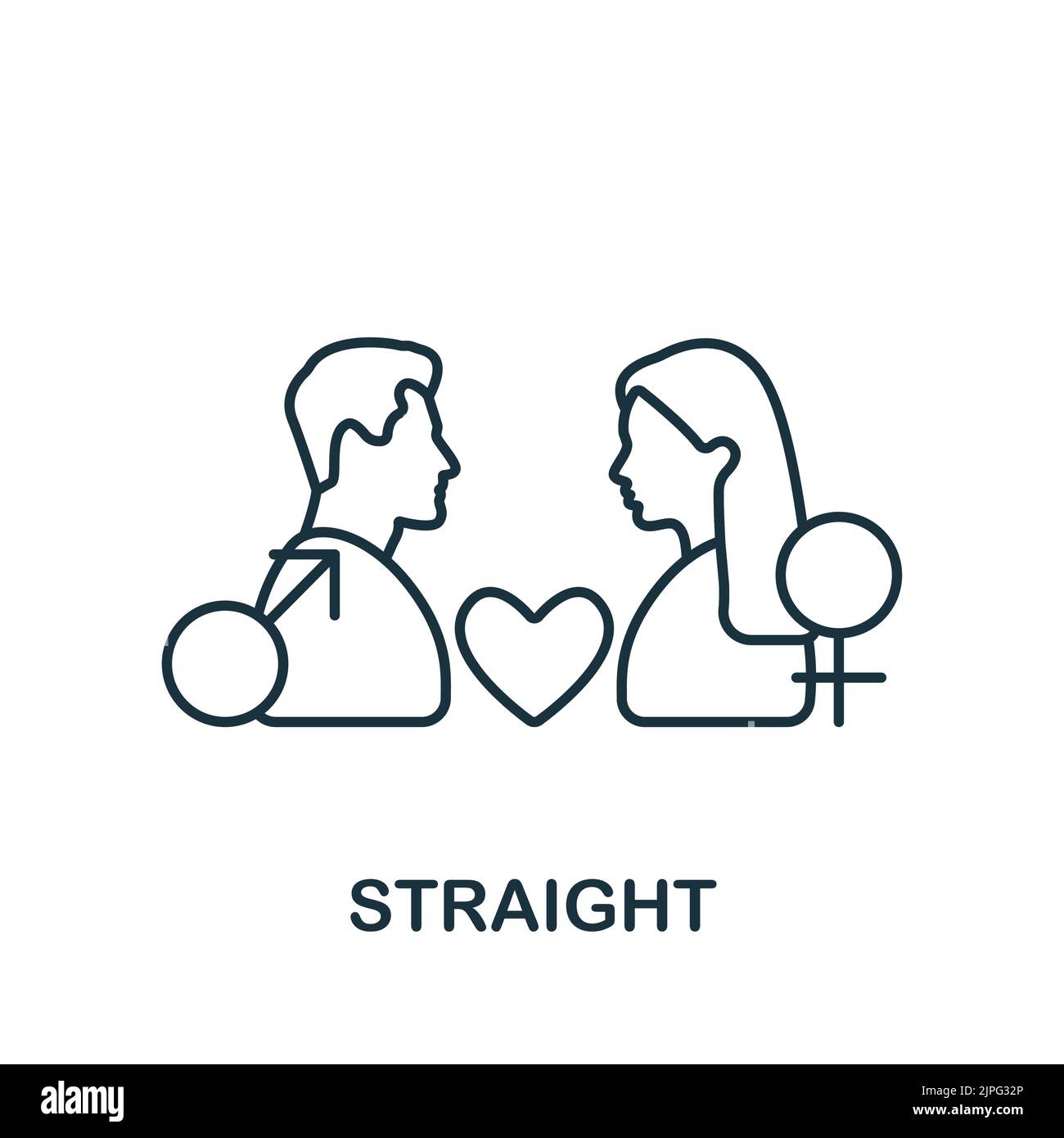 Gerades Symbol. Einfaches LGBT-Symbol für Vorlagen, Webdesign und Infografiken Stock Vektor