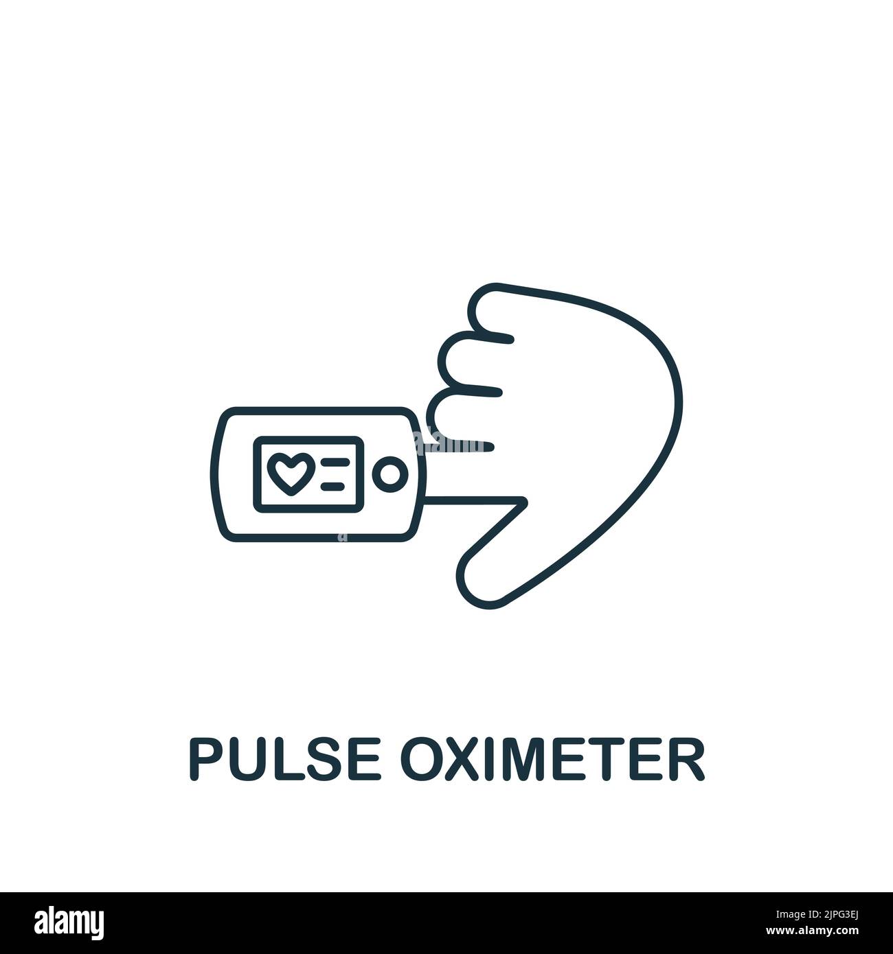 Pulsoximeter-Symbol. Einfaches Messsymbol für Vorlagen, Webdesign und Infografiken Stock Vektor