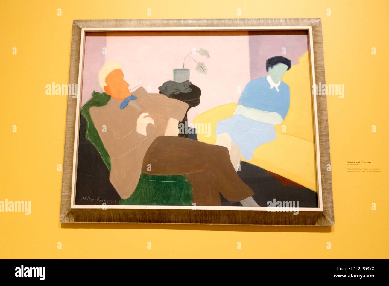 Eine Ansicht des Gemäldes Ehemann und Ehefrau, von dem amerikanischen Coloristen Milton Avery Stockfoto