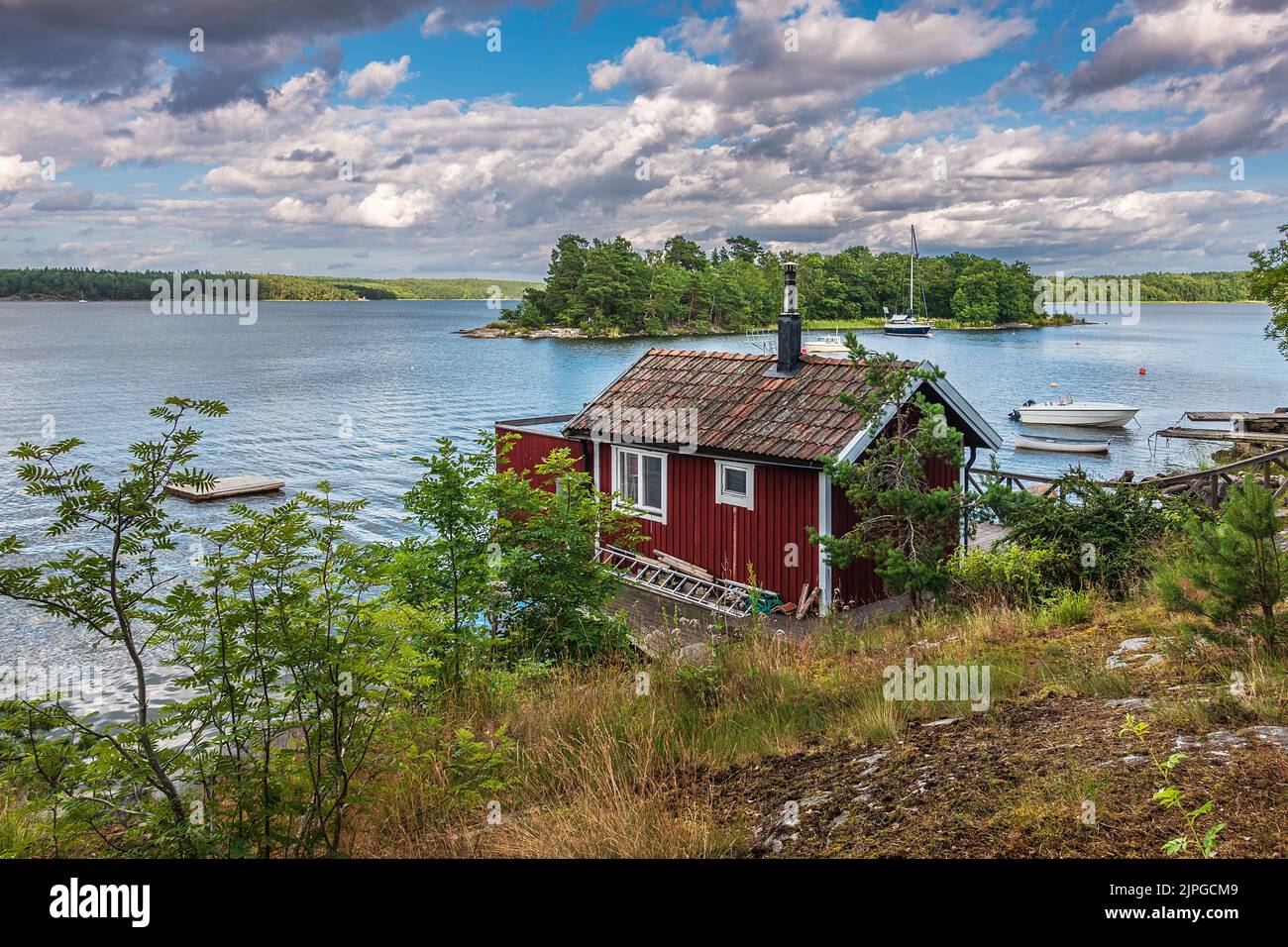 schweden, Holzhütte, Lidingö, schwedens, Hütten Stockfoto