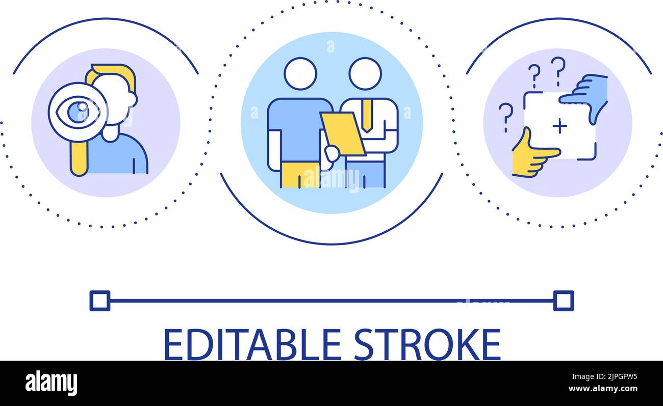 Symbol für das Loop-Konzept für die Durchführung von Leistungsbeurteilungen Stock Vektor